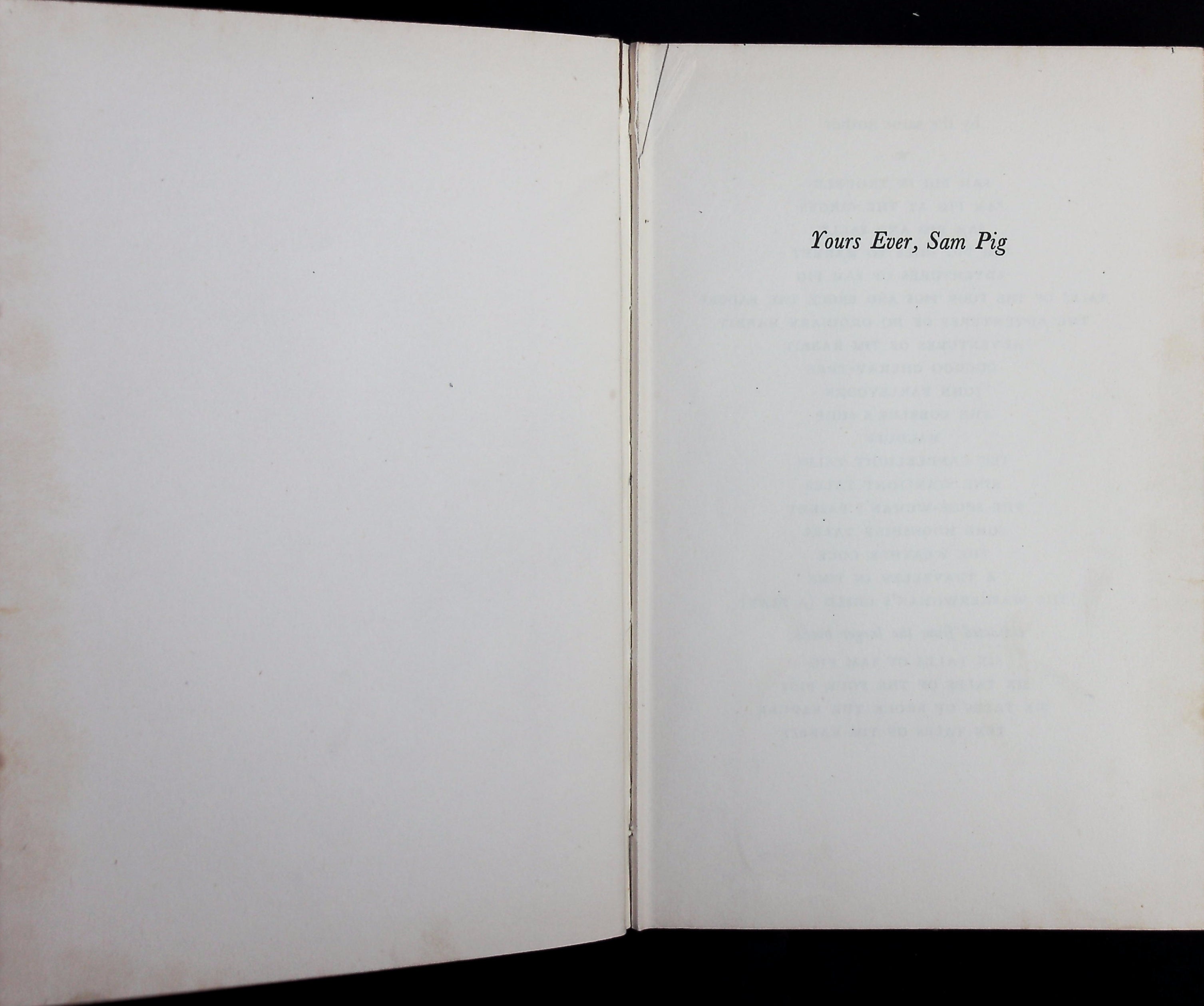 Yours ever, Sam Pig