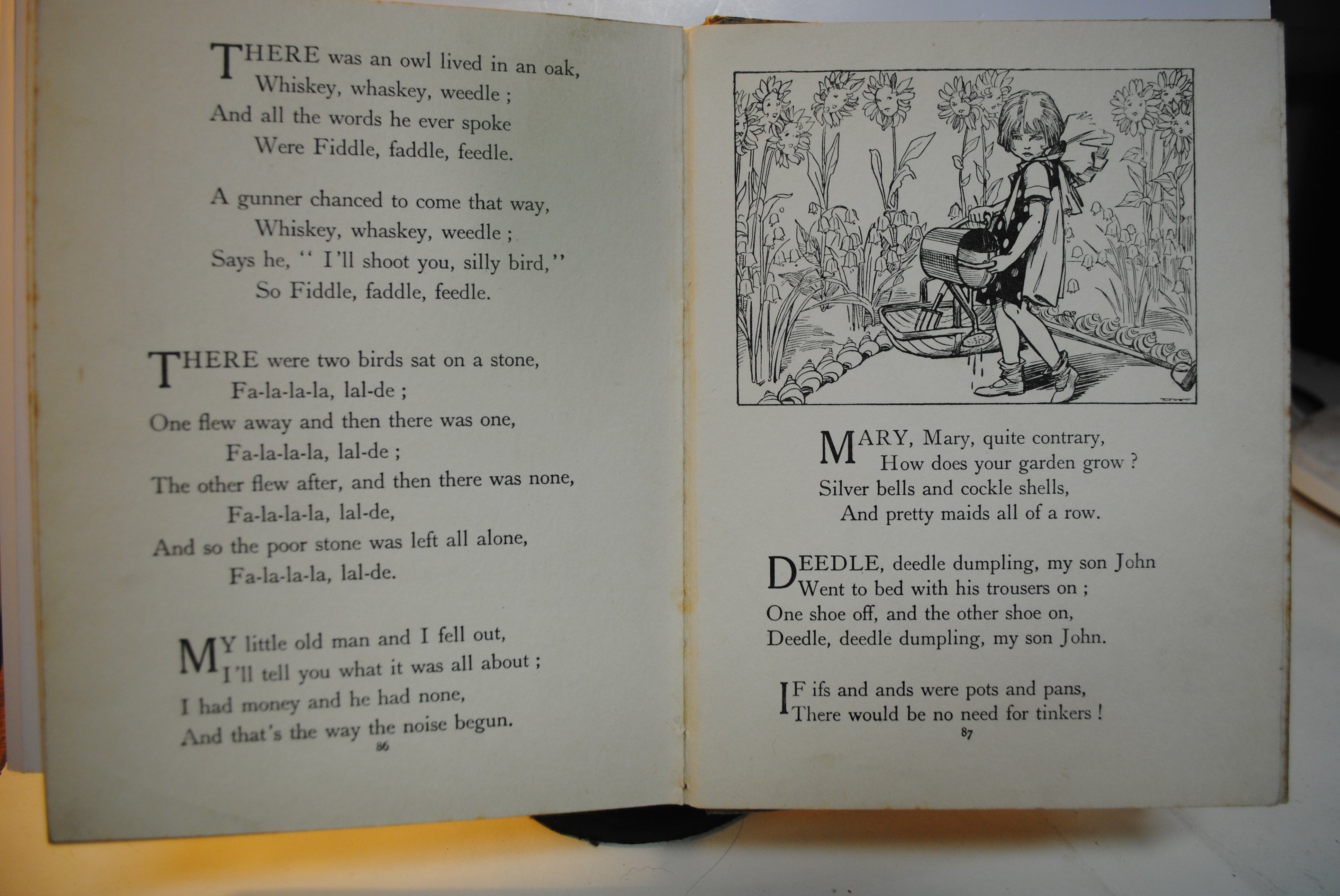 Nursery Rhymes Hardback mono and colour pages