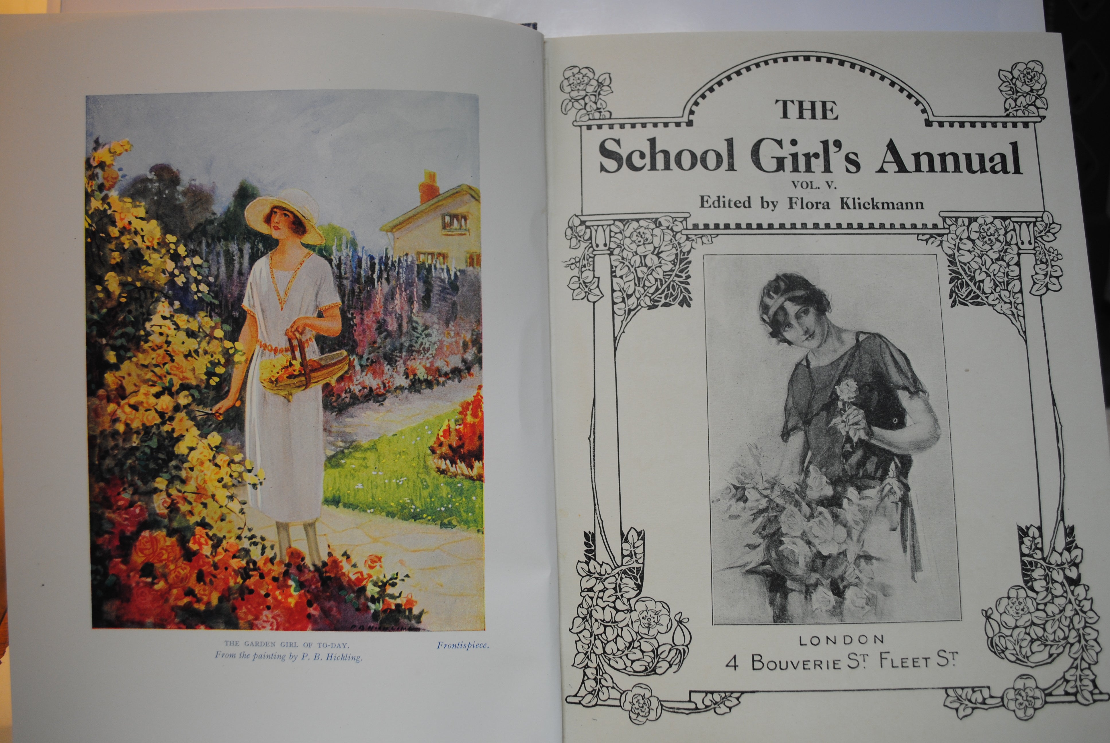 The School Girls Annual C1929 four colour plates by Flora Klickmann